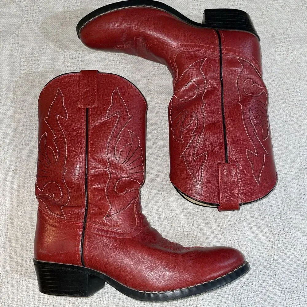 Masterson Boot Co. Men’s Western Boots Size 5.5 M Red Leather Cowboy Rodeo
